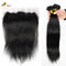 Straight Remy Brazilian Human Hair Bundle with Lace Frontal Closure