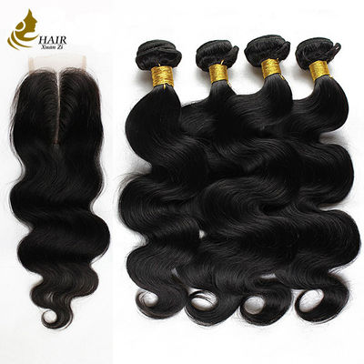 quality Real Remy Human Hair Extensions Peruvian Curly Bundles With Closure factory